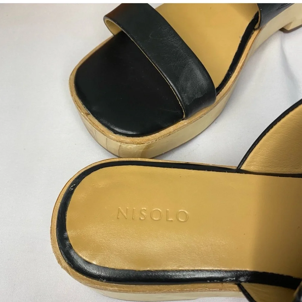 Nisolo All-Day Ellie Black Leather Clog Sandal Size 9